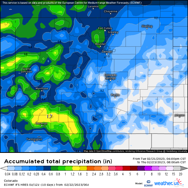Thursday, Feb. 23 forecast model